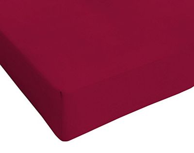 Max color Bedlaken 25cm hoek, bordeaux, maxy dubbel