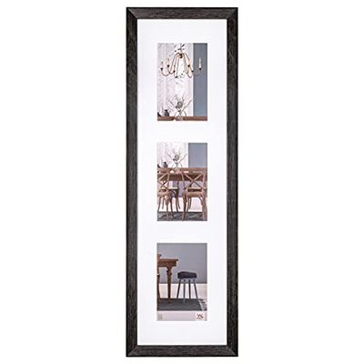 walther design Cadre photo walther design gris foncé 3X 10x15 cm galerie avec passe-partout, cadre en bois Fiorito EF315VD