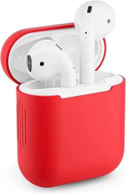 Skyddsfodral för Apple Airpods 1 & 2 silikonfodral Airpod-fodral med perfekt passform (röd)