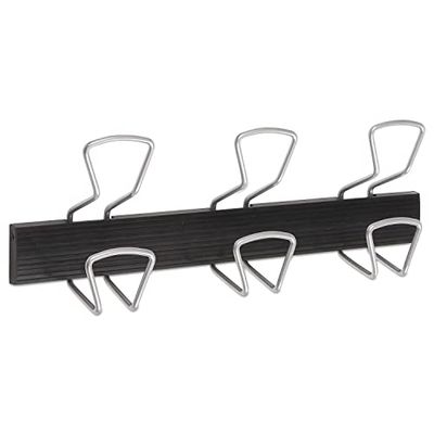 Alba - Patère Murale - PMPRO3M - Métal et Plastique - 3 Double Crochet Fil - Porte Manteau - Fixation Vis et Chevilles Fournies - Supporte 5kg - Design unique - Noir et Gris