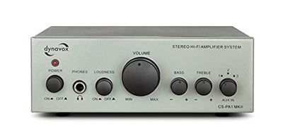 Dynavoc Mini-ampli HiFi CS-PA1 MK II, Réglage Basse/aigües, Sortie Casque Jack 6,3 mm, Coloris argenté