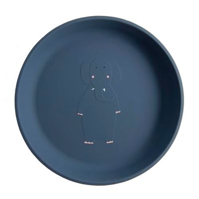 Trixie Silicone Plate – Mrs. Elephant - 100% Food Grade Silicone – 4m+ Durable and Easy to Clean Tableware - Perfect for Baby-Led Weaning and Independent Eating