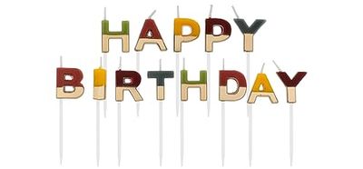 Folat 24209 taartkaarsenset 'Happy Birthday' Comfy Cozy 2 cm verjaardagskaarsen voor verjaardag, verjaardagsdecoratie, voor kinderfeesten, bruiloften, bedrijfsfeesten, jubilea, meerkleurig