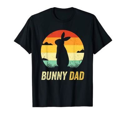 Bunny Dad Fathers Day Retro Vintage Rabbit Dad Camiseta