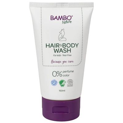 Bambo Nature Kids Shampoo and Body Wash, 150ml,Bath Wash For Sensitive Skin, Tear-Free Shampoo, Organic and Vegan For Clean and Happy Baby, Sustainable Products