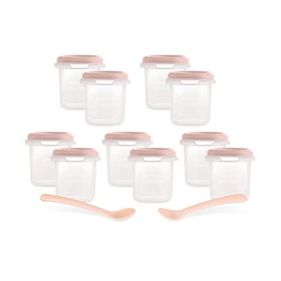 Miniland Hermisized Candy 10 stuks, 200 ml, verpakking met 10 luchtdichte metingen (200 ml) en 2 lepels, veilig, robuust en vaatwasmachinebestendig, magnetron- en vriesbestendig, Dolce collectie