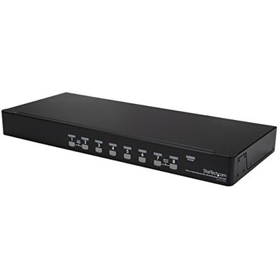 StarTech.com Interruptor Switch KVM 1U com OSD e cabos, 8 portas - USB e vídeo VGA - 2 x USB A fêmea - 9 x HD15 feminino