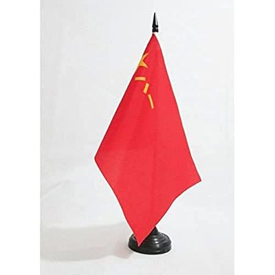 AZ FLAG Bandiera da Tavolo Esercito Popolare di LIBERAZIONE di Cina 21x14cm - Piccola BANDIERINA ARMATA Rossa Cinese 14 x 21 cm