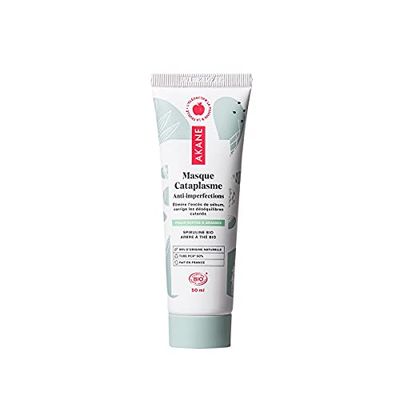 Akane - Grötomslag mask - Lera ansiktsmask mot fläckar - fet och blandad hud, med aknebenägenhet - överflödig talg - spirulina och ekologiskt teträd - 50 ml