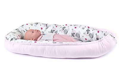 KOSPU Nid Bébé Multifonctionnel Cocoon Bébé Cocoon Baby Cocoon Bumper Lit de Voyage 100% Coton Anti-Allergique 82-NPBM-6MJO Taille Unique Multicolore