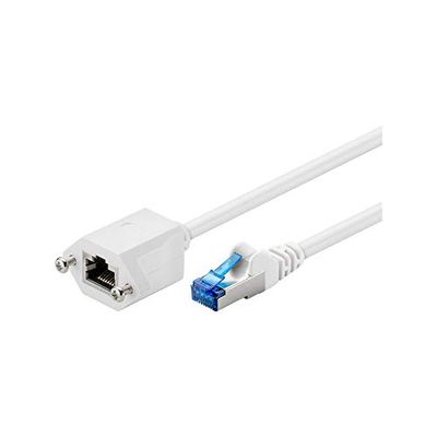 CAT 6a Rallonge, S/FTP (PiMF), Blanc, 1m Longueur