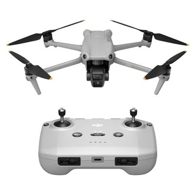 DJI Air 3 (con DJI RC-N2), drone con doppia fotocamera principale media e grandangolare, autonomia di 46 min, rilevamento ostacoli omnidirezionale, fotoa 48 MP, video HDR 4K/60 fps, O4