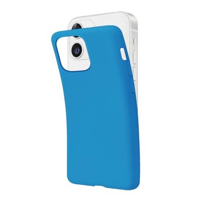 SBS Cover per iPhone 12/12 Pro Blu Sea Blue Pantone 7689 C, Custodia Morbida e Flessibile Antigraffio, Cover Sottile e Comoda da Tenere in Tasca, Custodia Compatibile con Ricarica Wireless