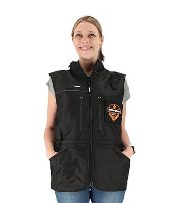 DINGO GEAR - Chaleco de entrenamiento para todas las estaciones con capucha, ribete reflectante, múltiples bolsillos funcionales, hecho a mano de poliéster y malla, diseñado para entrenamiento y