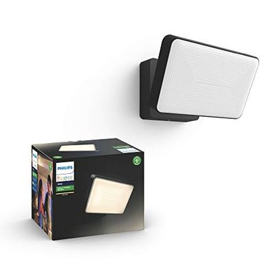 Philips Hue – Lámpara inteligente, Hue Welcome, Proyector de Exteriores LED Inteligente, Luz Blanca Cálida, Compatible con Alexa y Google Home, Color Blanco