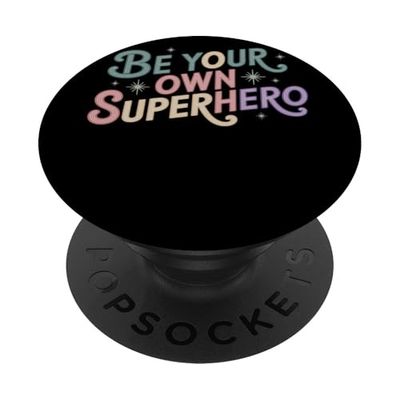 BE YOUR OWN SUPERHERO Frase Cómica Retro Motivación PopSockets PopGrip Adhesivo