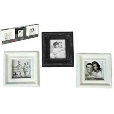 DRW Set 18 portafotos imantados Blanco y Negro acrilico 10x10 cm