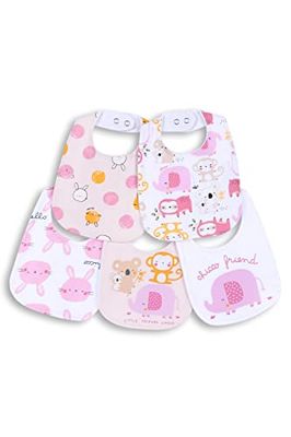 Chicco, mjuk babyhaklapp av bomull, flicka, rosa, En Storlek