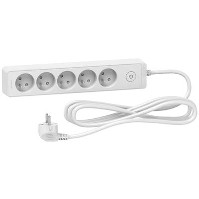 Schneider Extensão múltipla 5 tomadas 2P + T 3 m branco