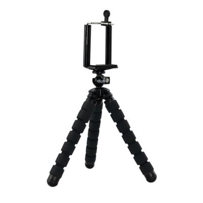Rollei Selfie Mini Tripod - Treppiede Piccolo per Fotocamere Digitali, ActionCam e Smartphone - Portata max.: 1,2 kg - Nero