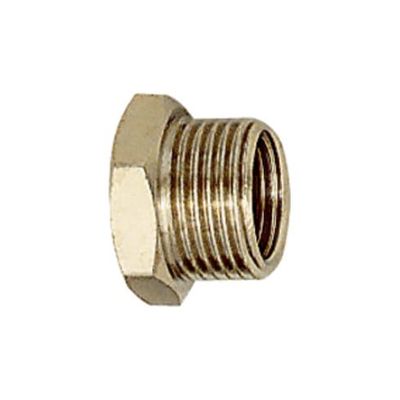 Raccord réducteur court G 1 A G 3/4 i., SW 36 en laiton, pression de travail max. 25 bar, fonctionnement max. 150 °C.