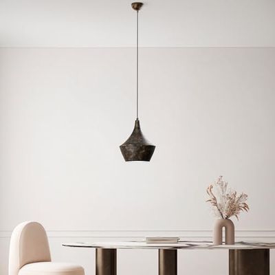 Opviq Elegante lampadario regolabile, finitura antica, diametro 23 cm, altezza 37-130 cm, 1 lampadina E27 Max 40 W, perfetto per gli spazi moderni