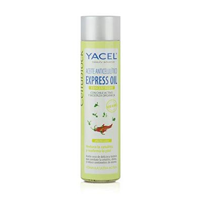 Yacel Cellublock Express Oil, Aceite Anticelulítico Reafirmante y Reductor Concentrado, Efecto Calor, 150 Ml