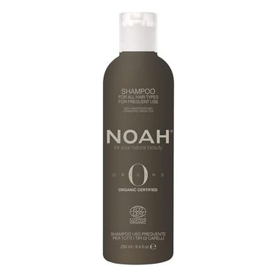 NOAH Origins Organic Shampoo for Frequent Use – Hydrating & Strengthening with Marula Oil & Fermented Pomegranate, Gentle Sulphate-Free Formula, Adds Shine & Softness, COSMOS Organic, 250ml