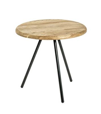 HAKU Möbel Mesa auxiliar de madera maciza de roble negro, diámetro 40 x H 40 cm