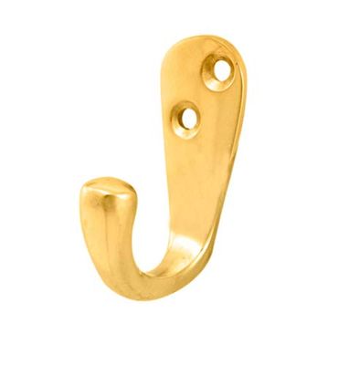 Carlisle Brass AA26 - Gancio singolo in ottone lucido, 46 x 19 mm