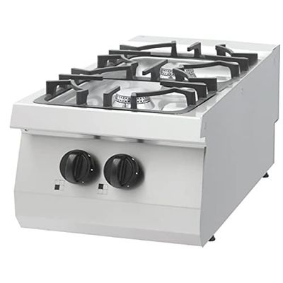 Maxima Table de cuisson Heavy Duty - 2 feux - Simple - 70 cm de profondeur - 13,5 kW - Gaz