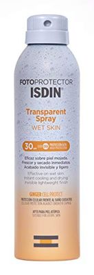 ISDIN fotoprotector Wet Skin transparent spray SPF 30 (250 ml) | Vattentät och våt hud | osynligt och lätt ljusskydd