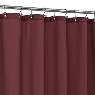 ALYVIA SPRING Burgundy Red Fabric Shower Curtain Liner Waterproof - Soft Hotel Quality Cloth Shower Liner with 3 Magnets, Light-Weight & Machine Washable - Standard Size 72x72, Burgundy