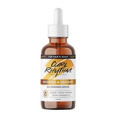 Curl Rhythm Nourish and Radiant Oil-Powered Serum - Nourishing Hair Oil - Non-Greasy Scalp Care - Hair Serum with Biotin for All Hair Types - 60 ml