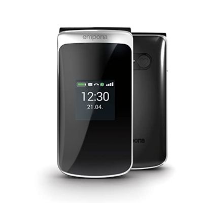 Emporia TOUCHsmart.2 - New Edition, Telefono cellulare 4G per Anziani, tasto dedicato per WhatsApp e app di messagistica, Volume alto, Display 3.25" a colori, Basetta di ricarica, Nero (Italia)