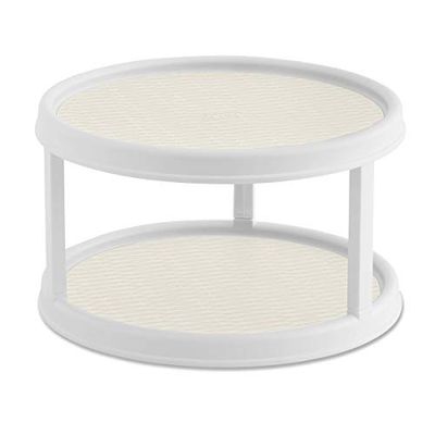 Copco 5254628 Basics Non-Skid 2 Tier Turntable, Plastic, Cream