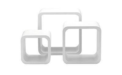 King Home M1106014/B rekset 3-delig, vierkant, wit, 27 x 15 x 27 x 15 x 22 x 15 x 22 x 15 x 17 cm