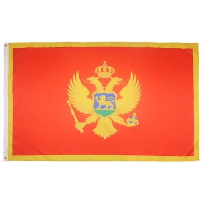AZ FLAG - Drapeau Monténégro - 150x90 cm - Polyester léger - Drapeau Monténégrin Avec Oeillets Métalliques Intégrés - 80g