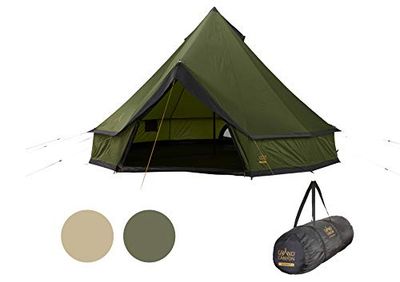 Grand Canyon Indiana 8 Ronde tent voor 8 personen, familietent, groepstent, piramidetent, tipi, Capulet Olive (groen)