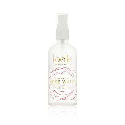 Loelle - Lotion Tonique Visage à l'Eau de Rose Bio 100% Pure pour Peaux Sensibles, Mixtes et Grasses - Eau de Rose Distillée pour le Nettoyage Facial - Spray Rafraîchissant - Fabriqué au Maroc (100ml)