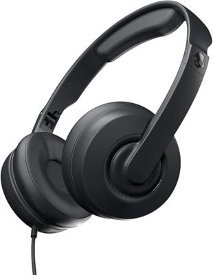 Skullcandy Cassette Junior Cascos On-Ear con Cable, con Limitación de Volumen, Micrófono, Compatibles con Dispositivos Bluetooth y Ordenadores - Negro