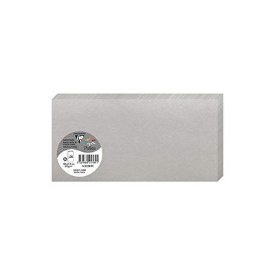 Clairefontaine - Ref 22589C - Pollen Iridescent Folded Card (Pack of 25 Sheets) - 106 x 213mm Sized, 210gsm Grained Card, Acid Free, Inkjet & Laser Printer Compatible - Silver