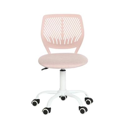 FurnitureR 1 zestaw krzeseł biurowych z regulacją wysokości, krzesło obrotowe z małym otworem, krzesło biurowe bez podłokietników, krzesło biurowe, do sypialni, różowy Morandi
