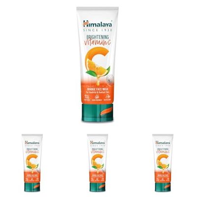 Himalaya Brightening Vitamin C Orange Face Wash | Brightening Face Cleanser | Remove Dull Skin |100ml (Pack of 4)