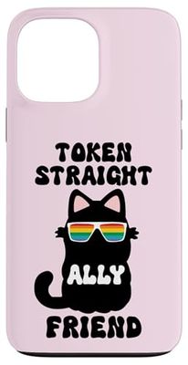 Token Straight Friend Gay Pride Ally Cat Purride LGBTQ Pink Custodia per iPhone 13 Pro Max