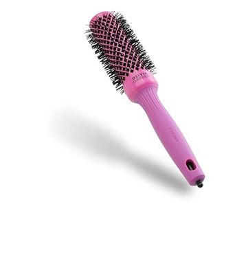 Olivia Garden Expert Blowout Shine – Pink - 35 - Ceramic Coated Round Brush for Smooth Blowout, Frizz-Free Hair & Radiant Shine