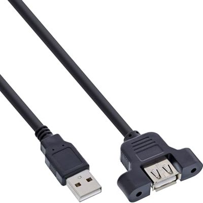 InLine 33440E USB 2.0 anslutningskabel, kontakt A till installationsuttag A, 0,6 m