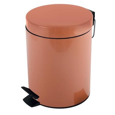 Spirella - Poubelle à pédale Acier SYDNEY - Design Moderne, Ouverture Facile, Seau Intérieur Amovible - Accessoire Salle de Bain ou Cuisine - Terracotta - 3L