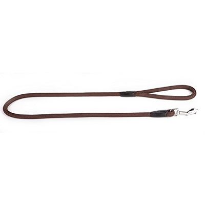 Dingo Brown Cord Lead, Handmade Light Leash for Dog in Snake Style 10452