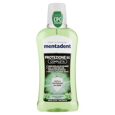 Ochrona płukania ust Mentadent 5x W komplecie z CPC przed głównymi zaburzeniami jamy ustnej 400 ml